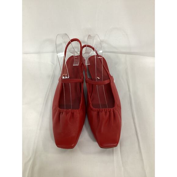 Vince 'Venice' Red Leather Slingback Flat Size 8 - Picture 2 of 5